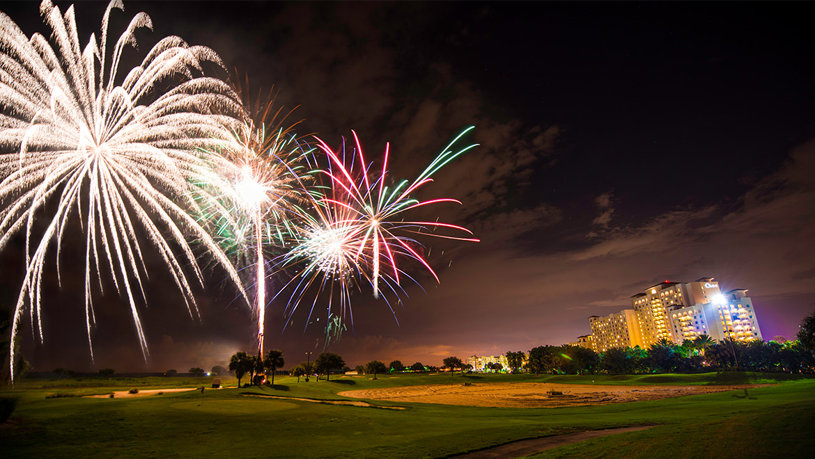 Fireworks outside of resort
