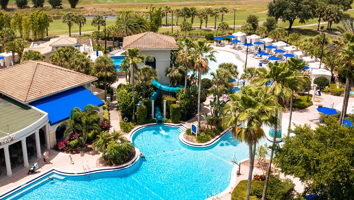 Family Pool Aerial