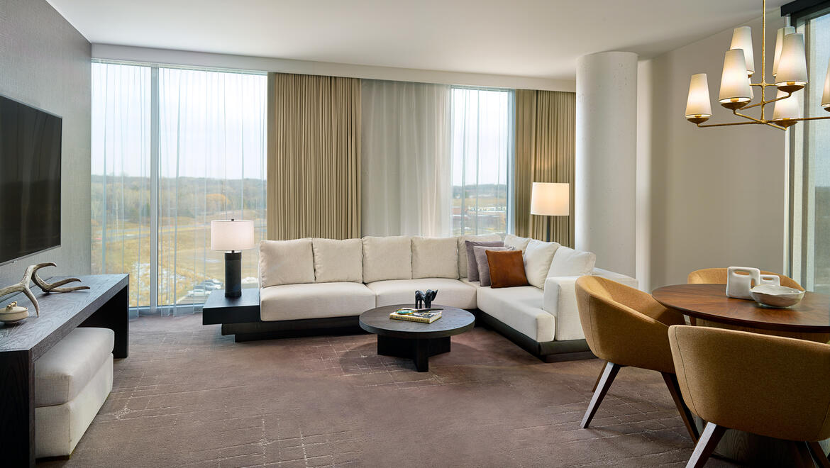 Corner suite living area