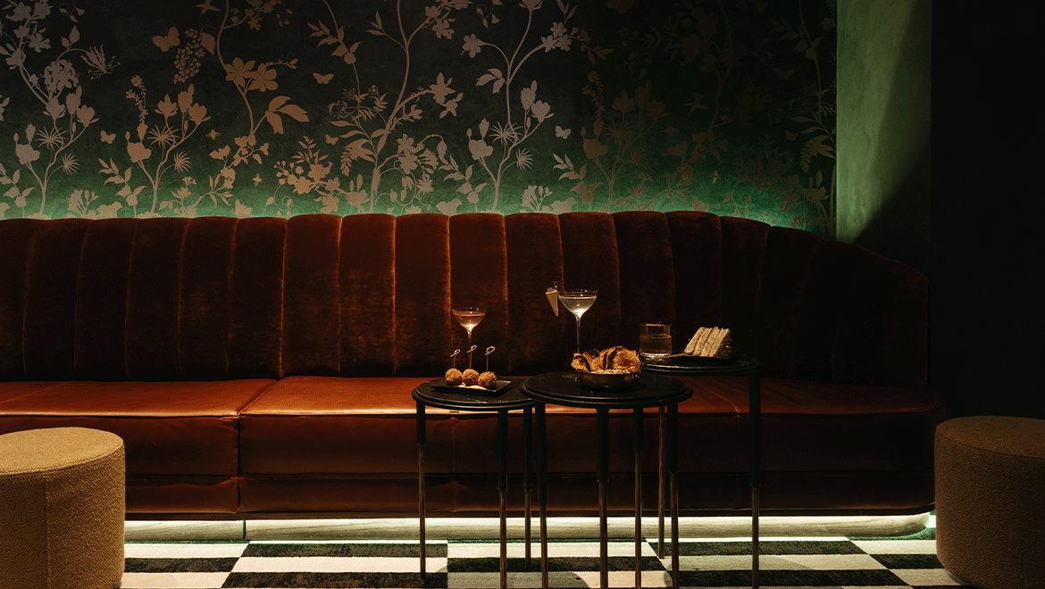 table and seating inside of three maries