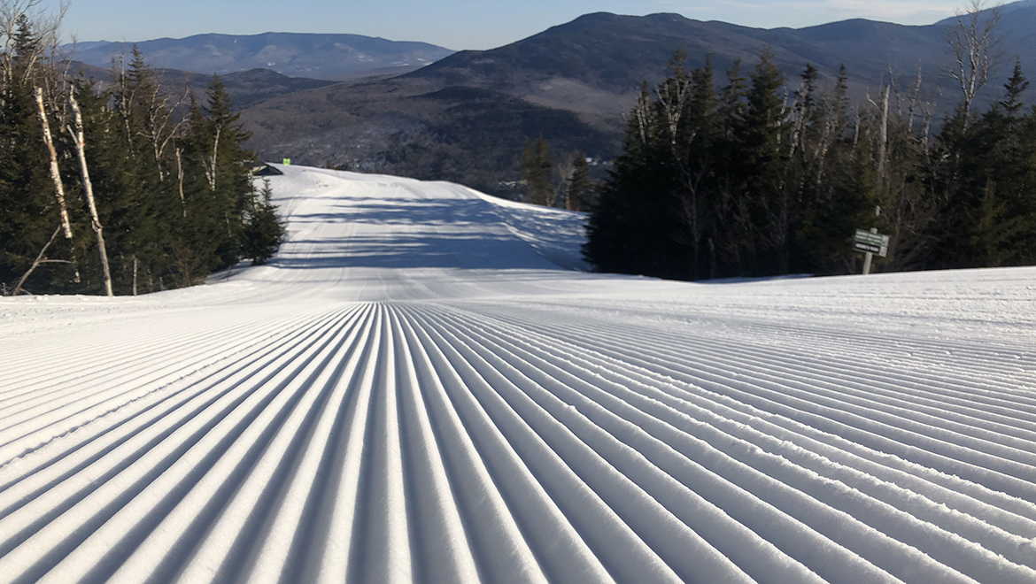 Groomed ski slope