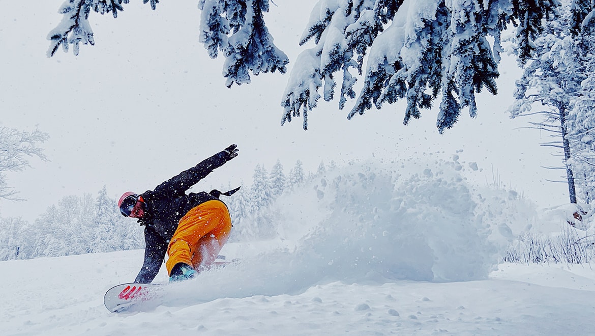 Person snow boarding