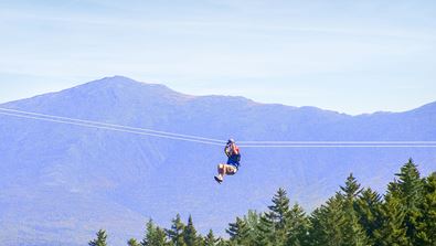 Person on a zipline