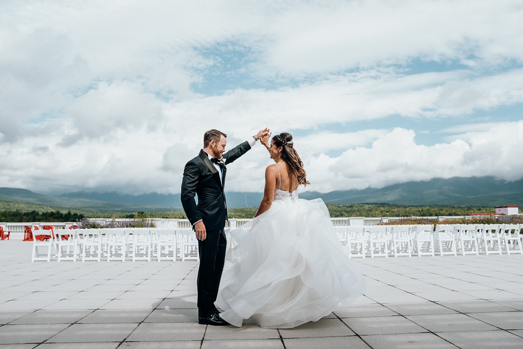 Couple under gazebo