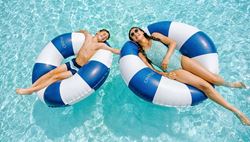 Two kids in the pool