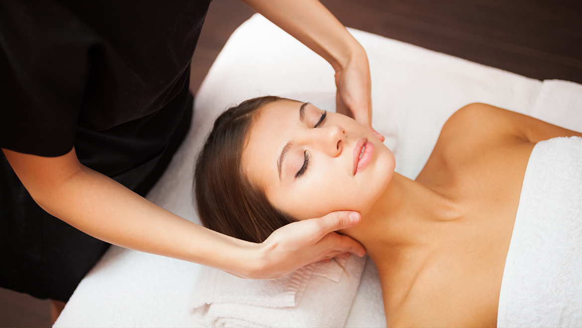 Woman receiving a massage.