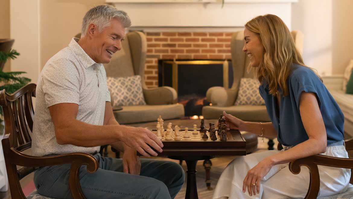 People playing chess. 