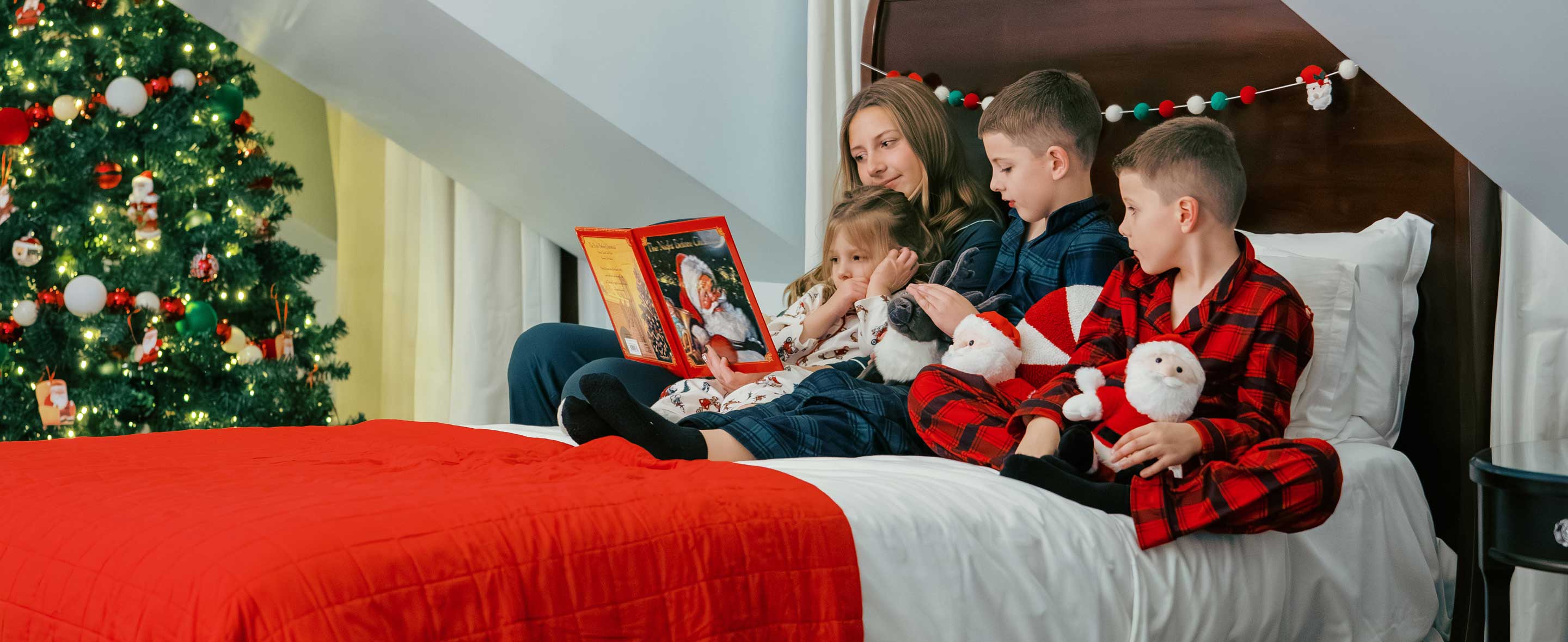 Family reading a bedtime story