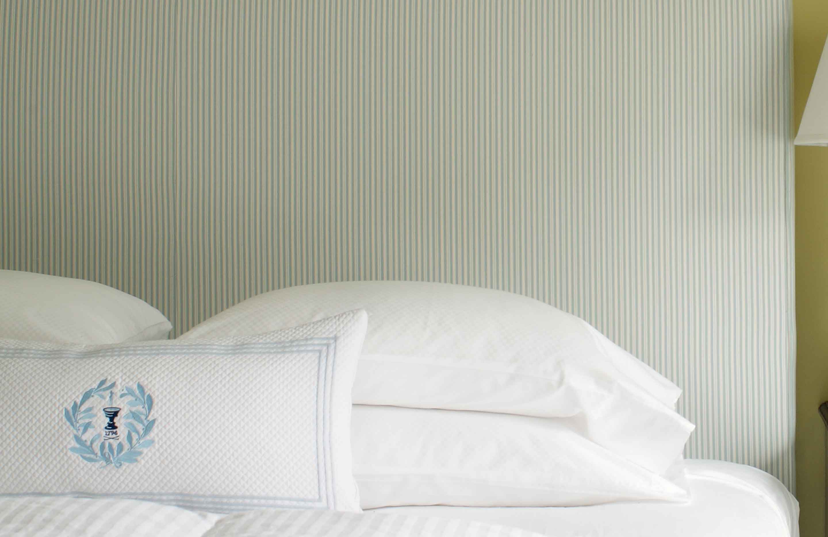 Pillows on the bed.