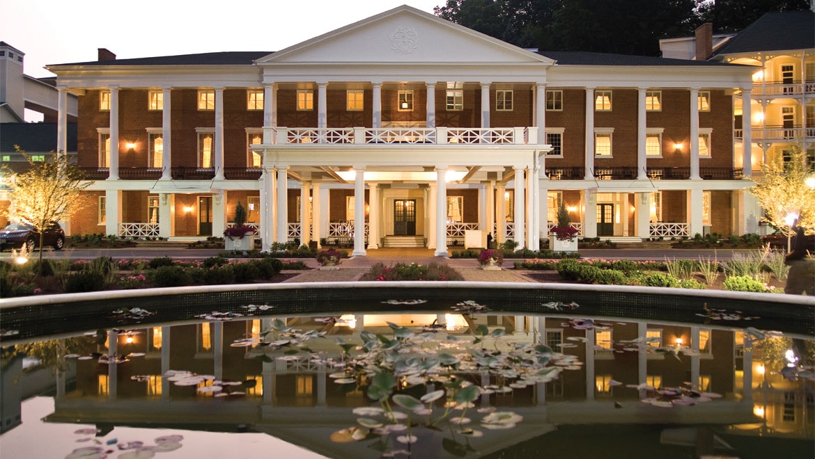 Bedford Springs Resort front exterior during the day 