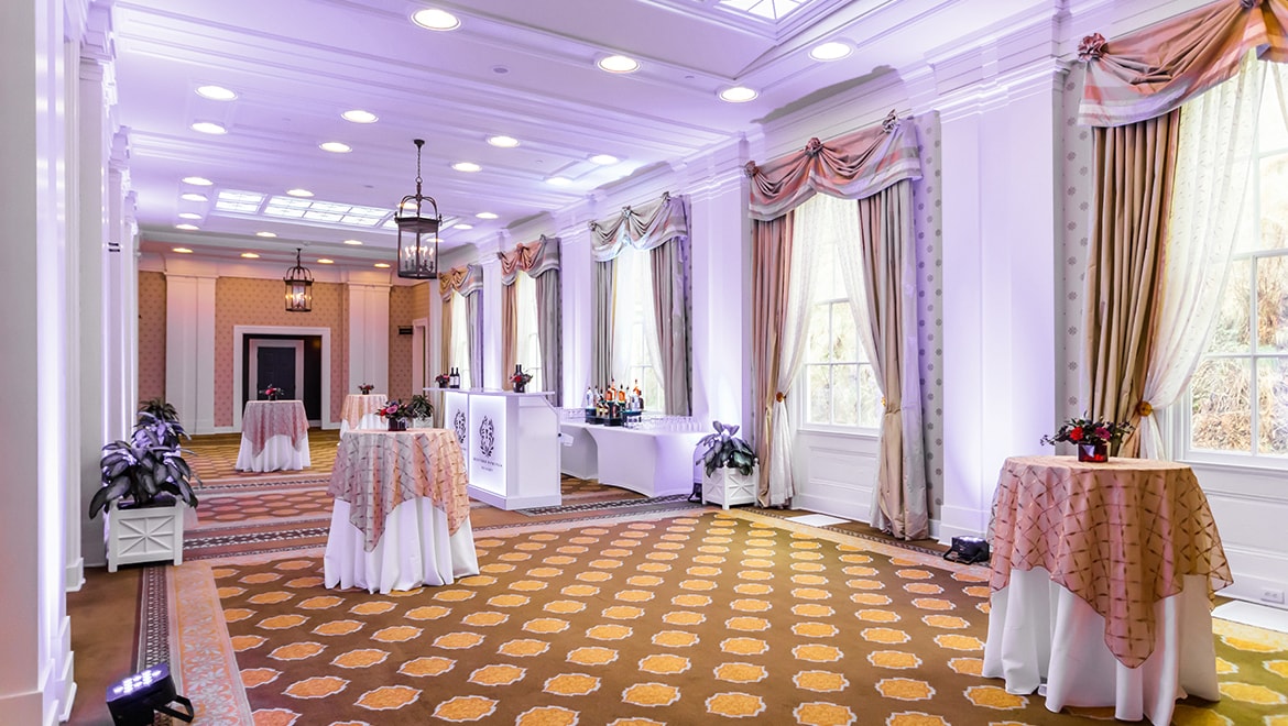 Cocktail reception space.