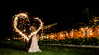 Bride and groom with sparklers