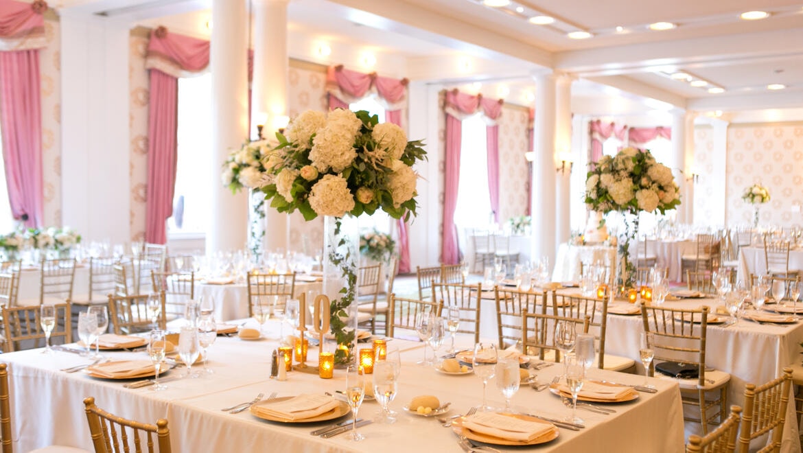 Wedding reception set up.