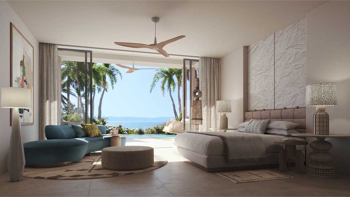 guest room with king bed