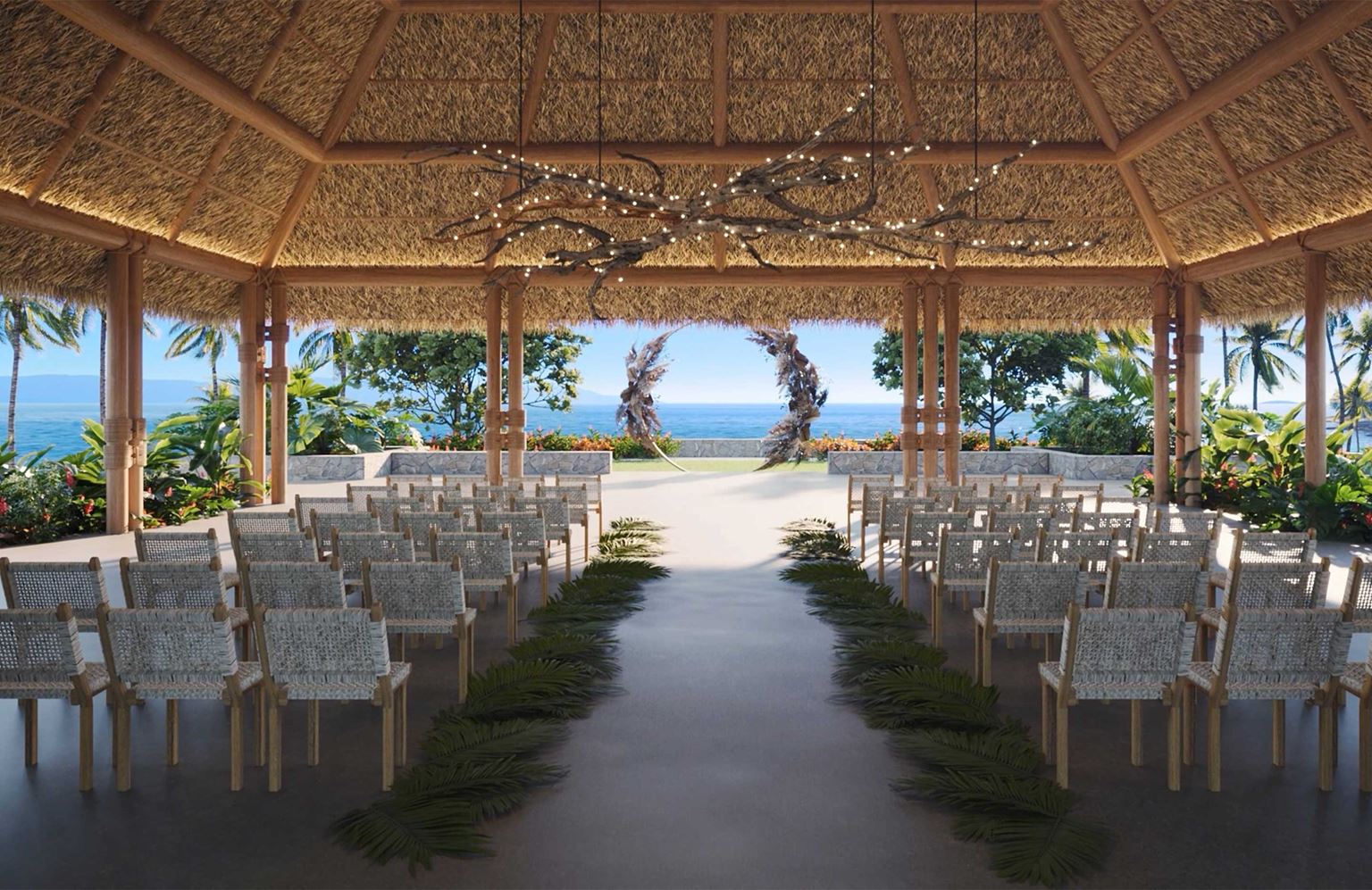 Beachfront wedding ceremony