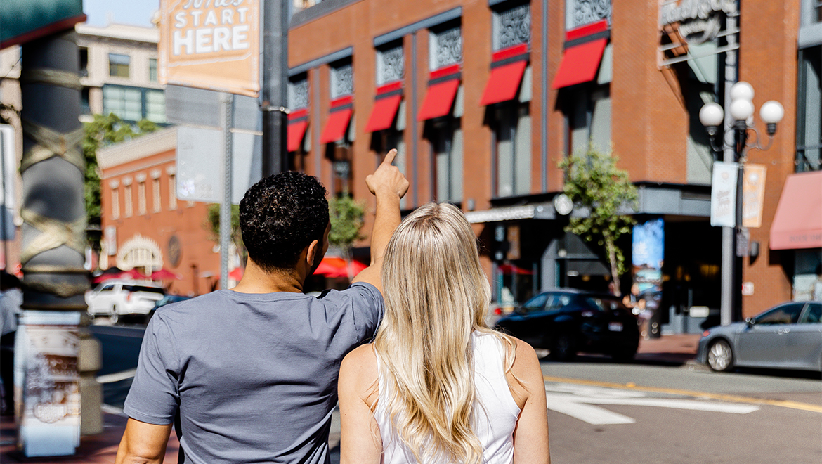 Couple in city