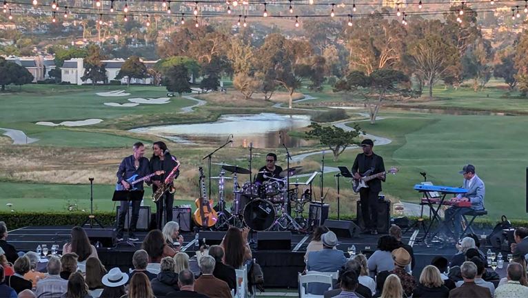 Live band performing at hotel event