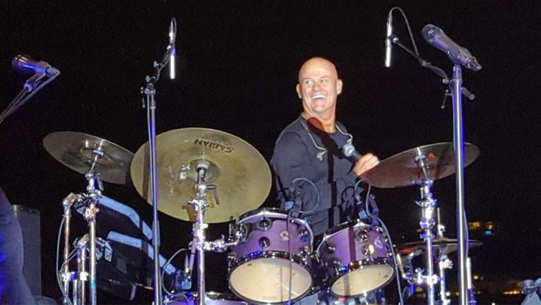 Tris Imboden playing the drums