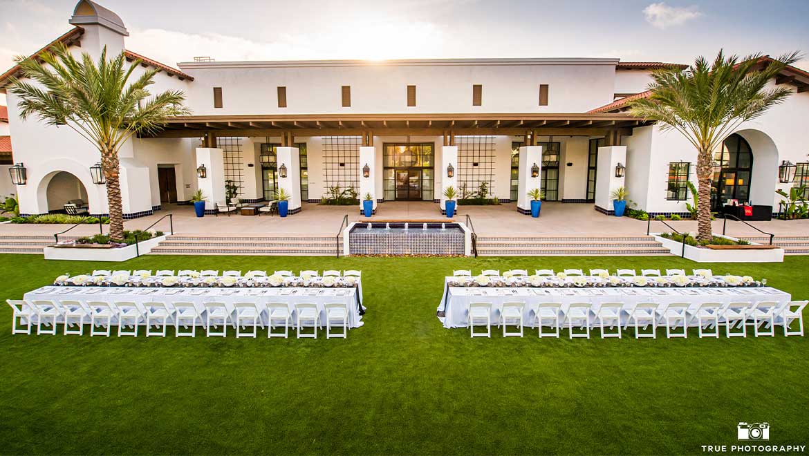 Outdoor wedding venue setup