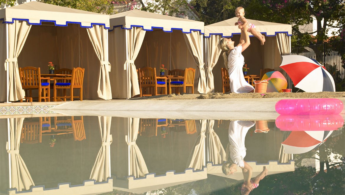 Cabanas near pool at La Costa 