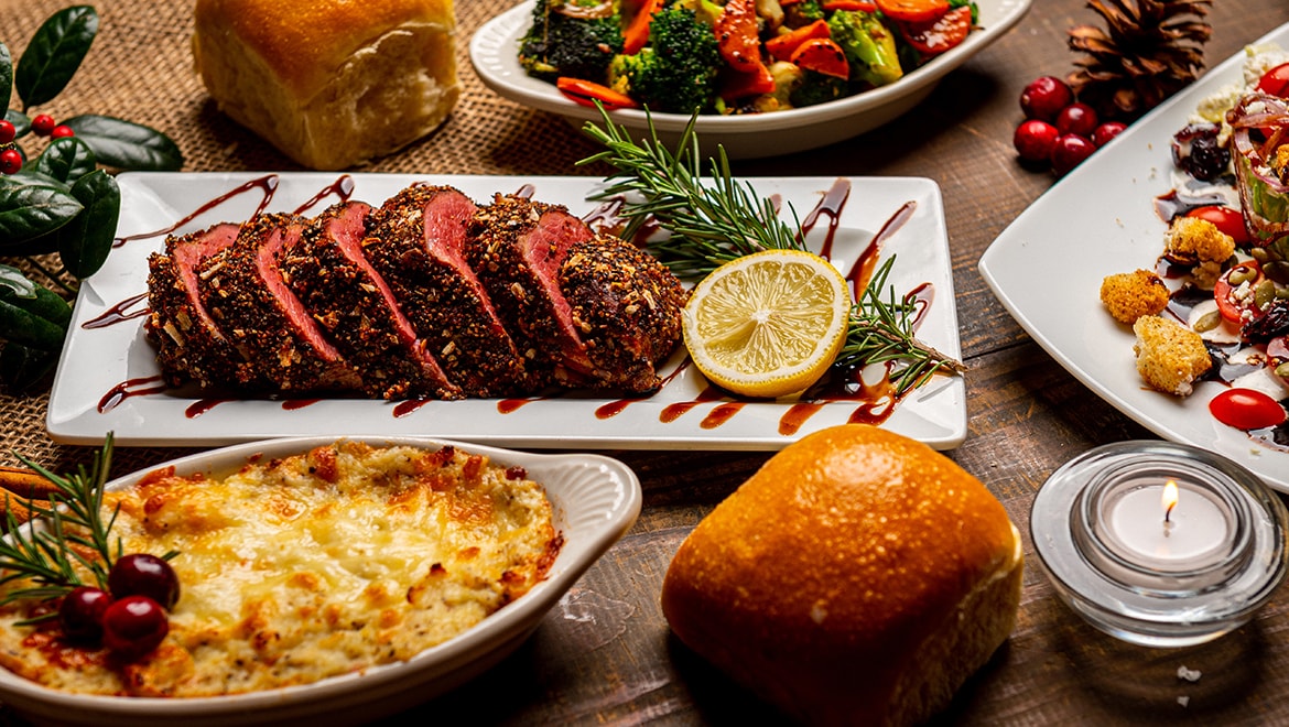 holiday food spread