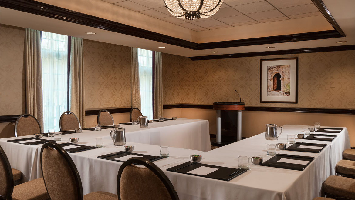 San jose meeting room table setup La Mansion