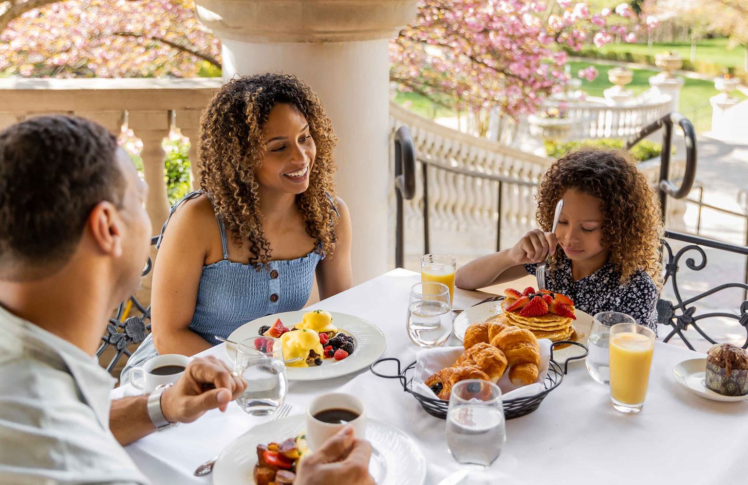 Family having breakfast